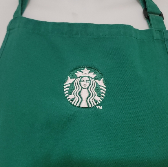 Starbucks Coffee Apron Green Barista Employee Uniform Twill Kitchen Pockets Logo - Picture 3 of 5